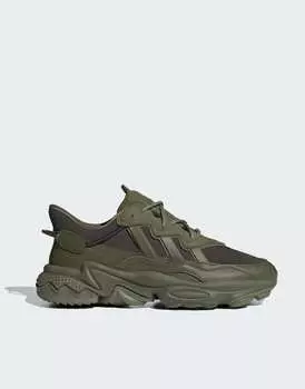 Оливковые кроссовки adidas Originals ozweego