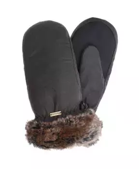 Оливковые перчатки с искусственным мехом Barbour, серый