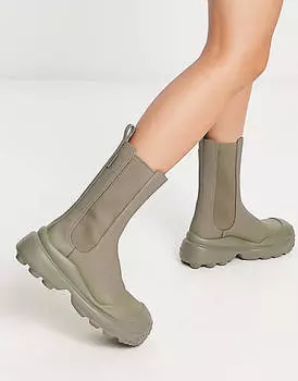 Оливковые резиновые сапоги Charles & Keith