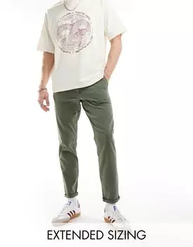 Оливковые зауженные брюки-чиносы ASOS DESIGN