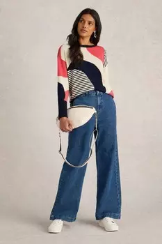 Оливковый абстрактный джемпер White Stuff, синий