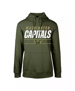 Оливковый флисовый пуловер с капюшоном Big Boys Washington Capitals Podium Levelwear, зеленый