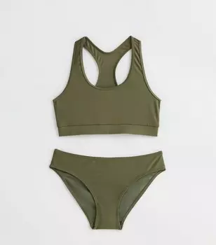 Оливковый комплект бикини для девочек Racer New Look, оливковый