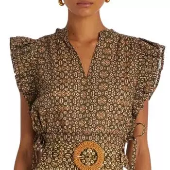 Оливковый топ в оливковом цвете Шибори Marie Oliver