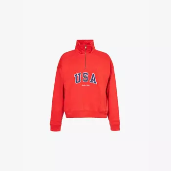 Oly usa толстовка с высоким воротом из хлопкового джерси Sporty & Rich, красный