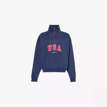 Oly usa толстовка с высоким воротом из хлопкового джерси Sporty & Rich, синий
