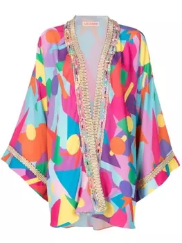 Olympiah накидка с геометричным принтом и вышивкой, разноцветный