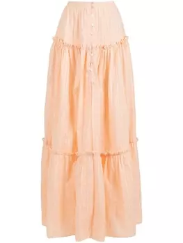 Olympiah ярусная юбка макси Saia, оранжевый