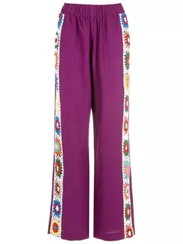 Olympiah спортивные брюки с отделкой в технике кроше, фиолетовый