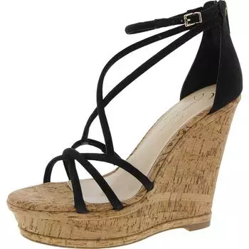 Olype женские босоножки на танкетке из искусственной замши с ремешками Jessica Simpson, черный