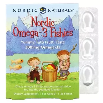 Омега-3 для детей от 2 лет Nordic Naturals 300 мг, 36 рыбок