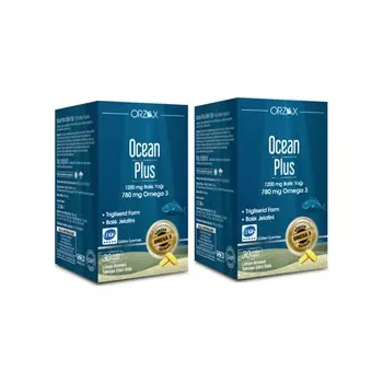 Омега-3 Orzax Ocean Plus 1200 мг, 2 упаковки по 30 капсул