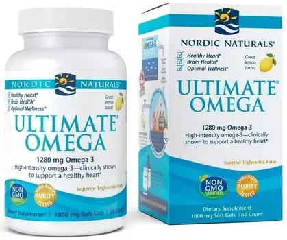 Омега-3 жирные кислоты Nordic Naturals Ultimate Omega 1280 mg Lemon, 60 шт