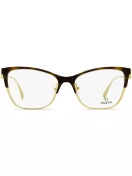 OMEGA EYEWEAR очки в оправе 'бабочка', коричневый