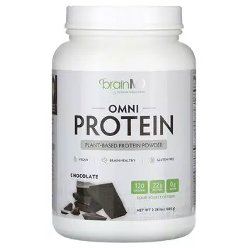 Omni Protein, Протеиновый порошок на растительной основе, шоколад, 1080 г (2,38 фунта) Brainmd