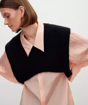 Он укороченный шерстяной свитер жилет Rhe, мультиколор