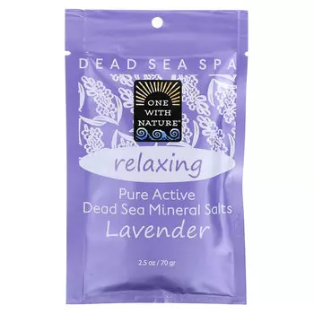 One with Nature, Dead Sea Spa, минеральные соли, расслабляющее средство, лаванда, 70 г