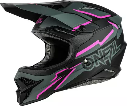 Шлем Oneal 3Series Voltage для мотокросса, черный/розовый