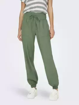 Only брюки-джоггеры "ONLPALMA REG STR LINEN MIX TRACK PNT", цвет Hedge Green