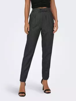 Only брюки-джоггеры "ONLPOPTRASH-NAJA FINE STRIPE PNT NOOS", цвет Dark Grey Melange Stripes:White Stripe