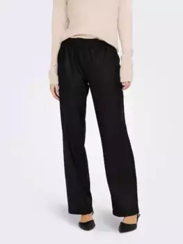 Only брюки из искусственной кожи "ONLPOPSTAR MW WIDE COATED PNT NOOS", черный