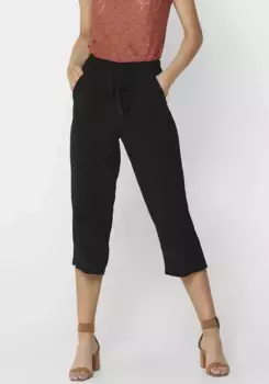 Only брюки-палаццо "ONLWINNER PALAZZO CULOTTE PANT NOOS PTM", однотонные или в полоску, черный
