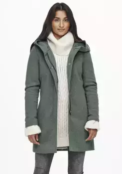 Only длинная куртка "ONLSEDONA LIGHT COAT OTW NOOS", с капюшоном, зеленый