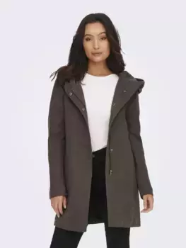 Only длинная куртка "ONLSEDONA LIGHT COAT OTW NOOS", с капюшоном, цвет Hot Fudge Detail:Melange