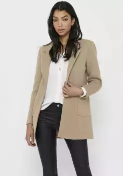 Only длинный пиджак "ONLBAKER-LINEA L/S COATIGAN CC PNT", кремовый