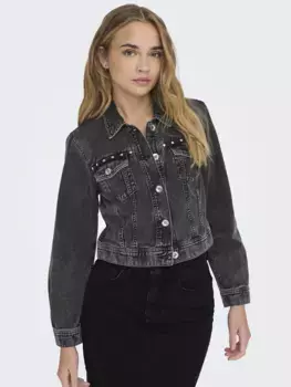 Only джинсовая куртка "ONLLEANA STUD JACKET OTW", черный