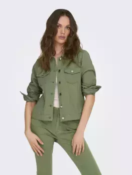 Only джинсовая куртка "ONLTIA L/S COLORED JACKET PNT RP", зеленый
