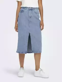 Only джинсовая юбка "ONLBIANCA MIDI SKIRT DNM REA NOOS", голубой
