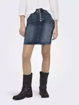 Only джинсовая юбка "ONLBLUSH HW BTN SKIRT DNM TAI583", синий