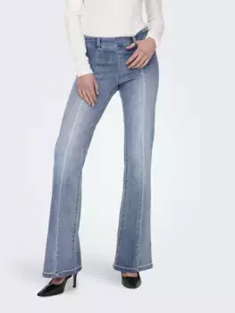 Only джинсы Bootcut "ONLWAUW MID FLARED ZIP CUT DNM", голубой