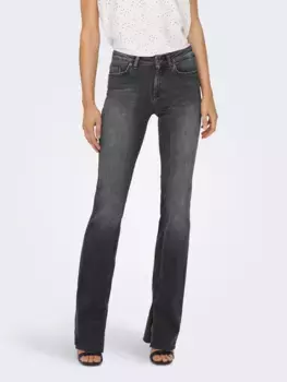 Only джинсы буткат "ONLBLUSH HW SLIT FLR RAW DNM", черный