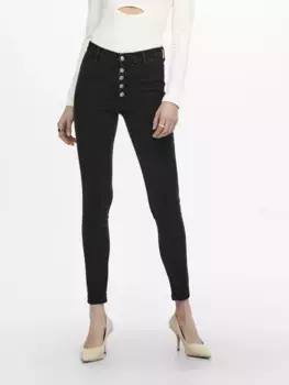 Only джинсы с высокой талией "ONLBLUSH HW SK ANK BUT LEGGINGDNM", черный