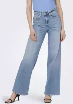 Only джинсы с высокой талией "ONLMADISON BLUSH HW WIDE DNM CRO371 NOOS", голубой