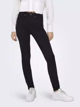 Only джинсы с высокой талией "ONLROYAL HW SK ZIP POC DNM PIM", черный