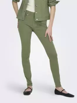 Only джинсы скинни "ONLBLUSH MID SKINNY COL PANT PNT RP", зеленый