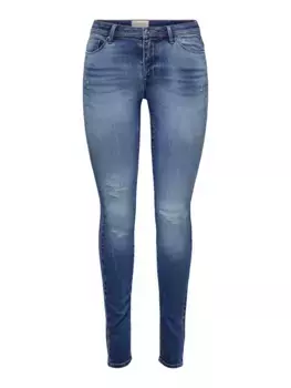 Only джинсы скинни "ONLSHAPE REG SKINNY DNM GEN857", с эффектом потертости, синий