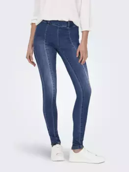 Only джинсы скинни "ONLWAUW MID SK ZIP CUT DNM", синий