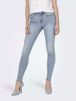 Only джинсы скинни "ONLWAUW MID SKINNY DNM BJ639 NOOS", голубой