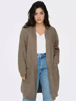 Only кардиган CARMAKOMA "CARJADE LS CARDIGAN KNT NOOS" Only Carmakoma, цвет Caribou Detail:Melange