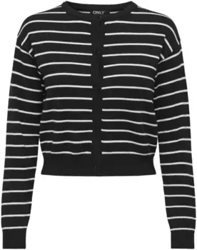 Only кардиган "ONLBARIA LS O-NECK CARDIGAN CC KNT", цвет Black Stripes:Cloud Dancer