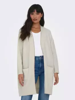 Only кардиган "ONLGABRIEL LIFE L/S LONG CARDIGAN CC KNT", цвет Pumice Stone Detail:Melange/Placket Toasted Coconut
