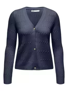 Only кардиган "ONLKATIA LS CABLE V-NECK CARDIGAN CC KNT", цвет Dress Blues Detail:Melange