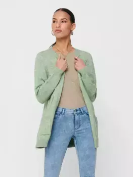 Only кардиган "ONLLESLY L/S OPEN CARDIGAN KNT NOOS", цвет Basil Detail W.Melange
