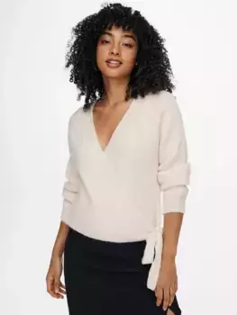 Only кардиган с запахом "ONLMIA L/S WRAP CARDIGAN KNT NOOS", цвет Ecru
