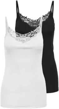 Only кружевной топ "ONLKIRA LACE SINGLET 2PACK NOOS" (2 шт. в упаковке), белый