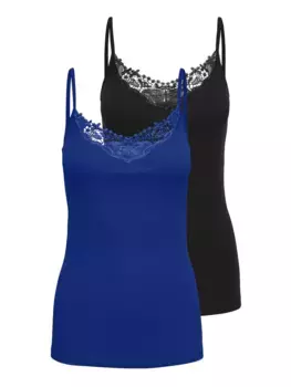 Only кружевной топ "ONLKIRA LACE SINGLET 2PACK NOOS" (2 шт. в упаковке), черный